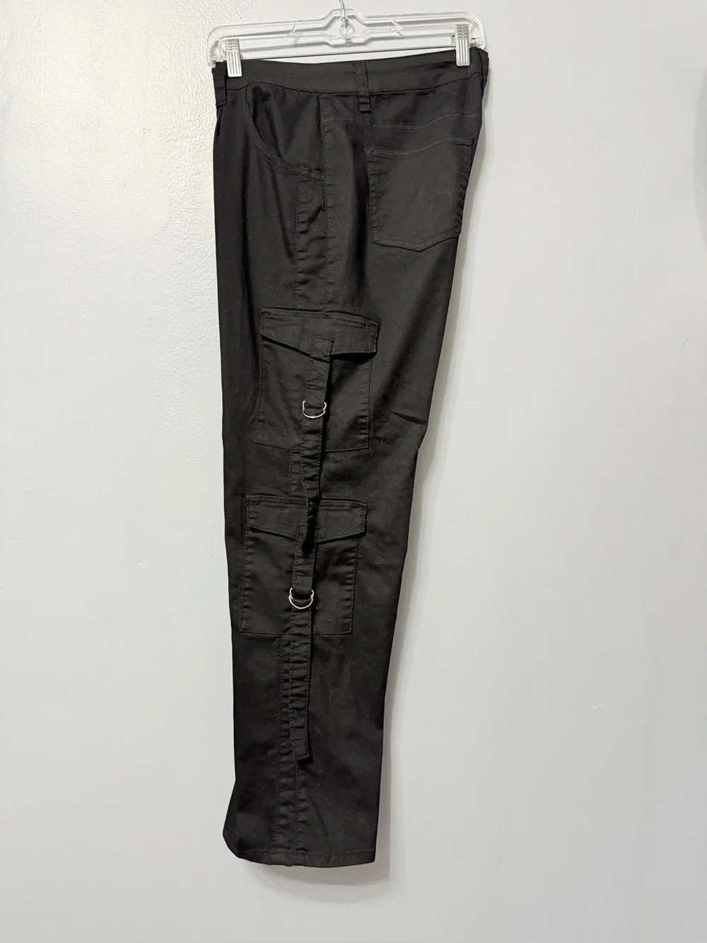 VIP Black Cargo Pants with D-Ring Utility Details